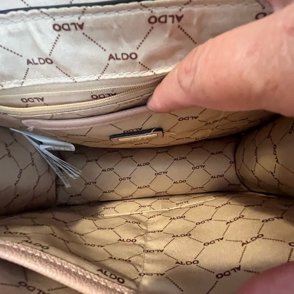 Aldo Tan and Cream Satchel with Gold Chain - Picture 7 of 8